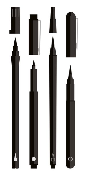 Fekete kefe tollak - Vektor, kép