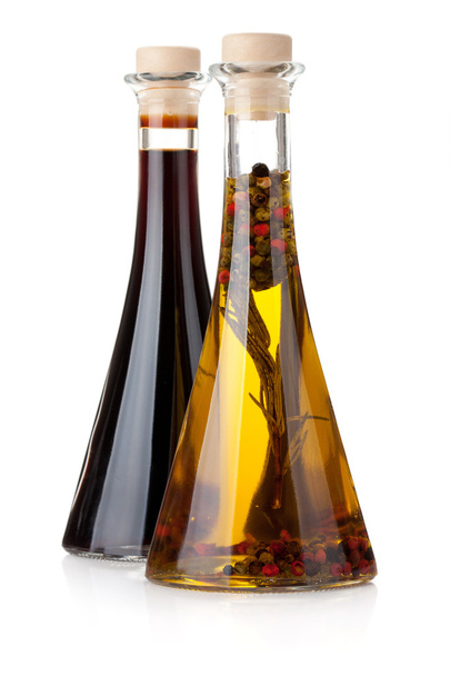 Bouteilles d'huile d'olive et de vinaigre
 - Photo, image