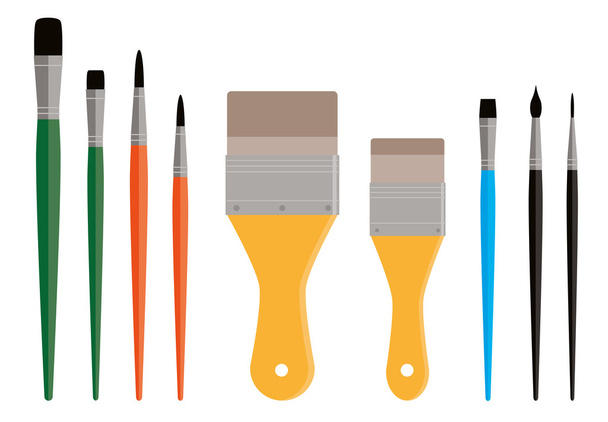 Variety of Paint Brushes - Vector, Image