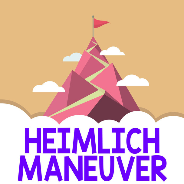 El yazısı metni Heimlich Manevrası, boğulma durumunda yukarı doğru baskı uygulaması - Fotoğraf, Görsel