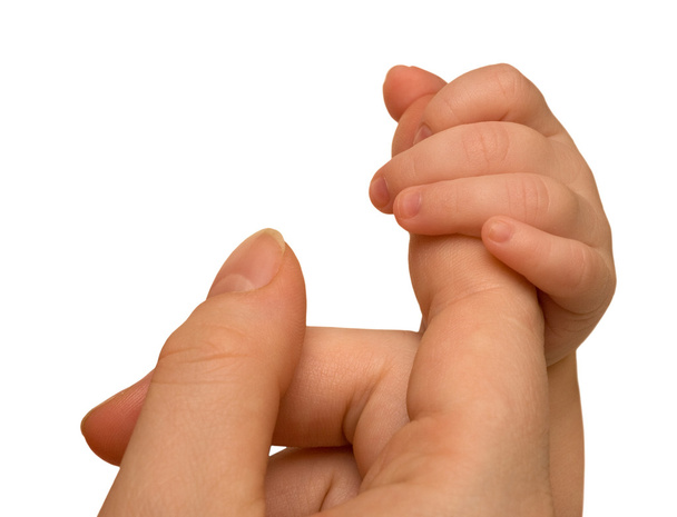 matka prstem a dětské ruky - Fotografie, Obrázek