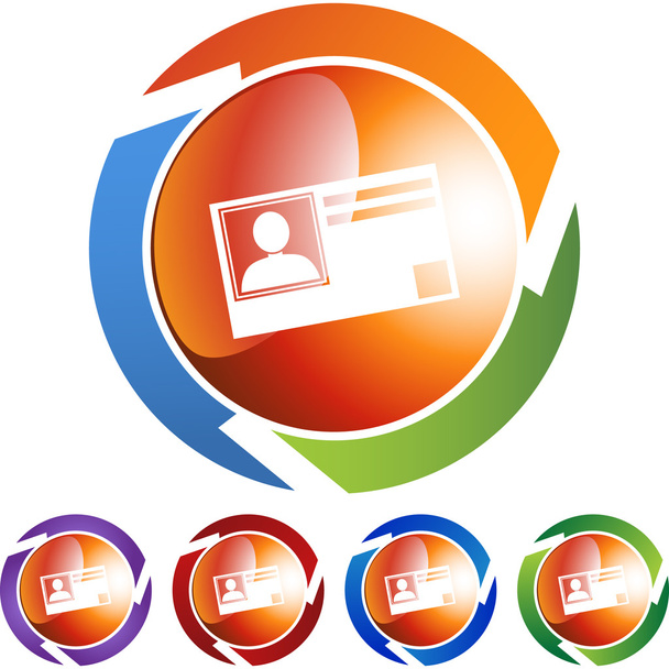 Identification Card web button - Vector, Image