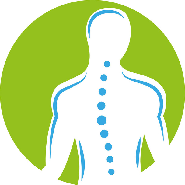 Person, spine, chiropractor, orthopaedics, physiotherapy, massage, logo - Vector, Image