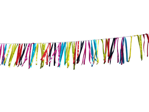 carnival serpantine colors isolated party time background festival fun streamers - Photo, Image