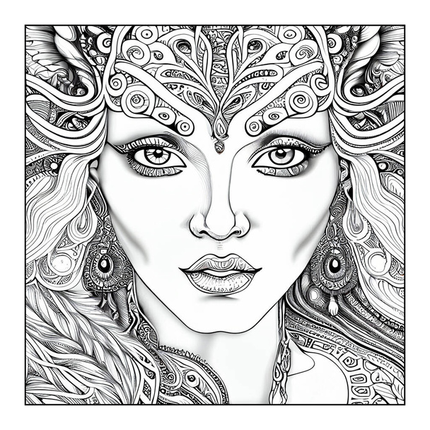 woman face coloring pages