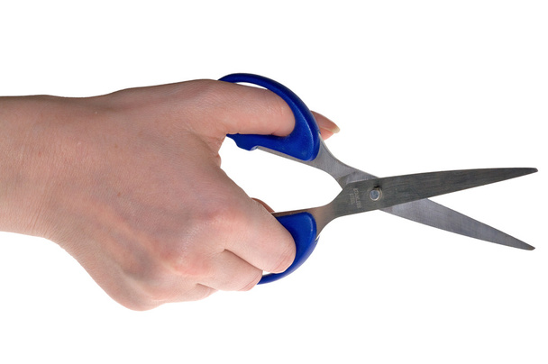 Woman hand with scissors - Φωτογραφία, εικόνα