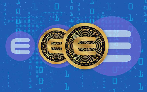 digital background image of enjin-enj virtual currency. 3d illustration. - Photo, Image