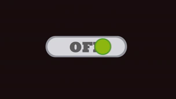 Toggle Button Switch On Off Animation Alpha Channel. switch turn on and off. On OFF toggle switch Button. Active and Inactive Slider buttons Material design switch buttons. switch off, turn on - Filmagem, Vídeo