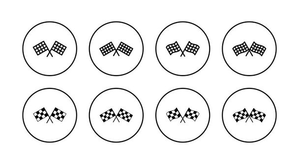 Racing flag icons set. race flag sign and symbol.Checkered racing flag icon - Vector, Image