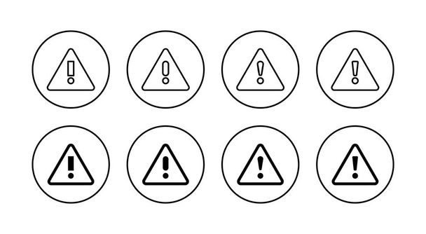 Exclamation danger icons set. attention sign and symbol. Hazard warning attention sign - Vector, Image