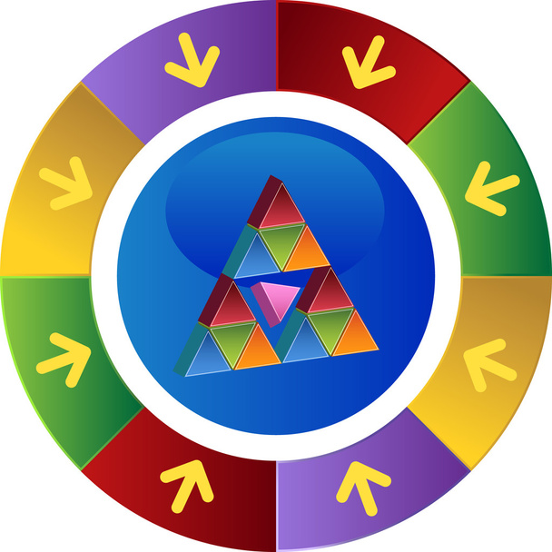 Pink Triangle web button - Vektor, obrázek