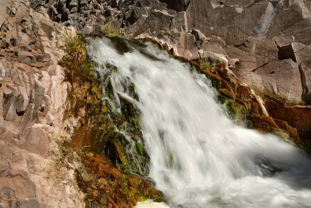 Waterfall Guatin Canyon Altiplano San Pedro de Atacama Chile. High quality photo - Photo, Image
