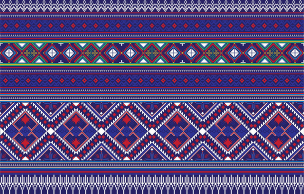 Geometric ethnic pattern. Traditional oriental Indian ikat design for background, print, border wrapping, batik, fabric, vector illustration. - Zdjęcie, obraz