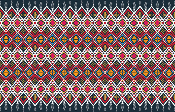 Geometryczny etniczny orientalny bezszwowy wzór tradycyjny Projekt tła, dywan, tapety, odzież, owijanie, Batik, tkanina, wektor, ilustracja, styl haft. - Zdjęcie, obraz