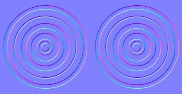 concentric circles texture , Normal map for bump map texture 3d shaders and materials-3D illustration - Foto, imagen