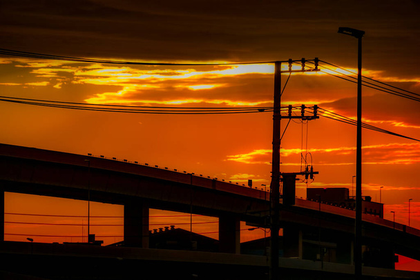 Highway and evening view. Shooting Location: Ota -ku, Tokyo - Valokuva, kuva