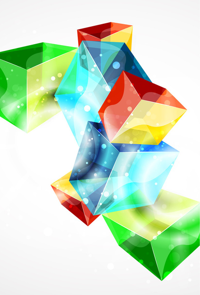 vector abstracte glas kubus achtergrond - Vector, afbeelding