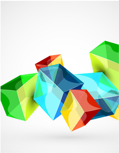 抽象のガラス キューブのベクトルの背景 - ベクター画像