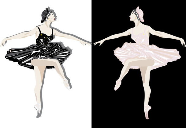 illustration danseurs de ballet noir et rose
 - Vecteur, image