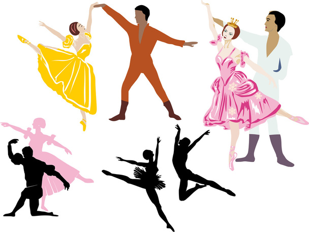 バレエ ダンサーの図 - ベクター画像