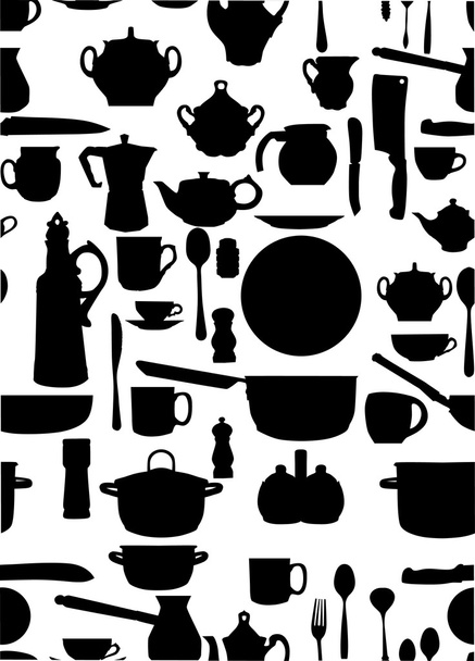 background of black ware on white - Vector, Image