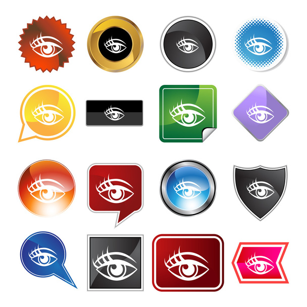Human eye Variety Icon Set - Vector, afbeelding