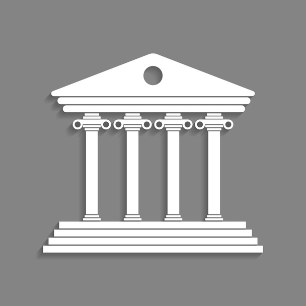 white greek colonnade isolated on dark grey background - Vector, Image
