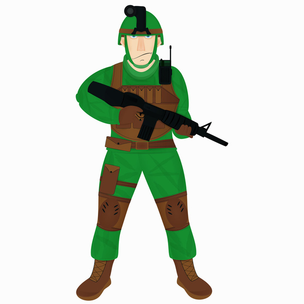 современный солдат мультфильма
 - Вектор,изображение