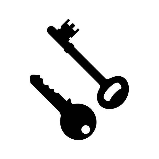 Silhouette of the Key for Icon, Symbol, Sign, Pictogram, Website, Apps, Art Illustration, Logo or Graphic Design Element. Vector Illustration - Vektör, Görsel