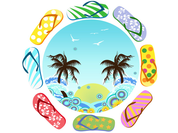 Flip Flops around summer - Вектор, зображення