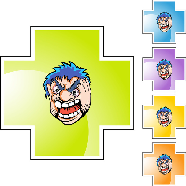 Angry Man web icon - Vector, Imagen