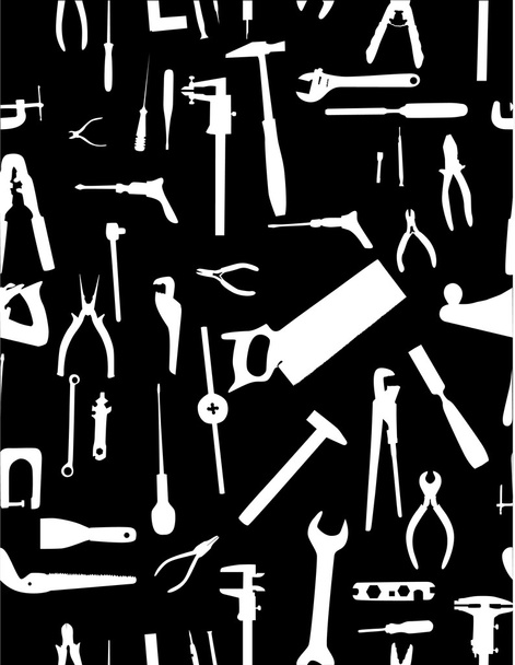 tools white silhouettes background - Vector, Image