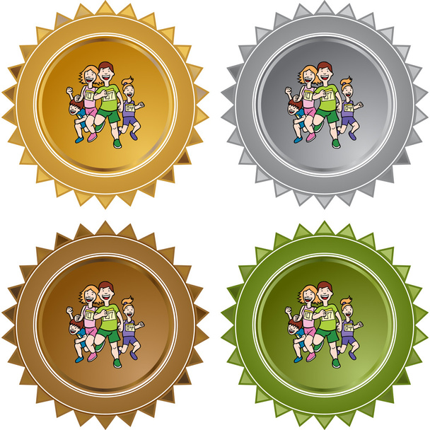 Family Running web icon - Vector, afbeelding