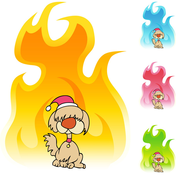 Christmas Dog web icon - Vector, Image