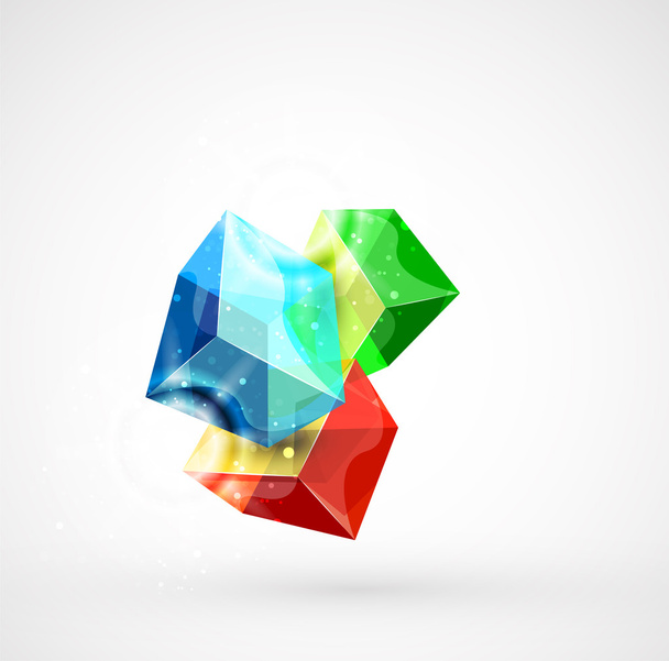 Vector abstract glass cube background - Вектор,изображение