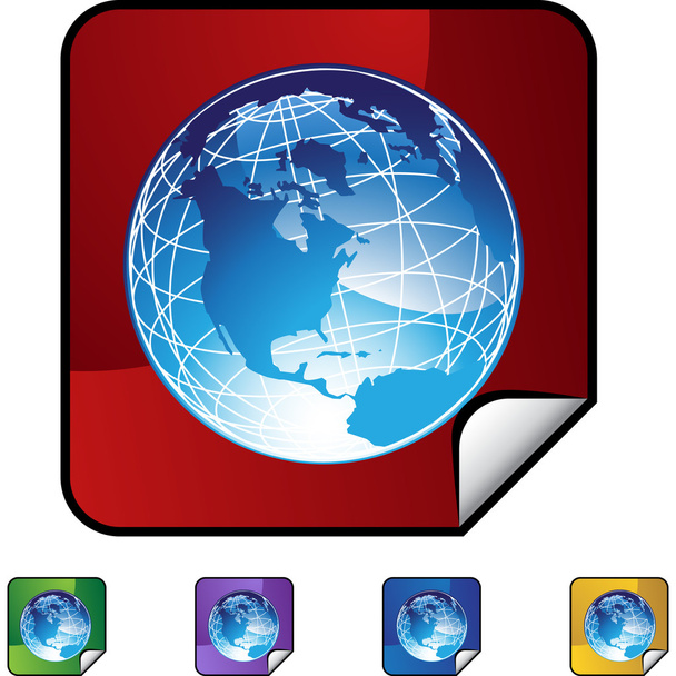 Earth globe web icon - Vettoriali, immagini