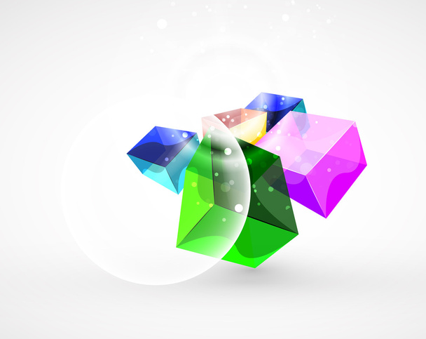 Vector abstract glass cube background - Διάνυσμα, εικόνα