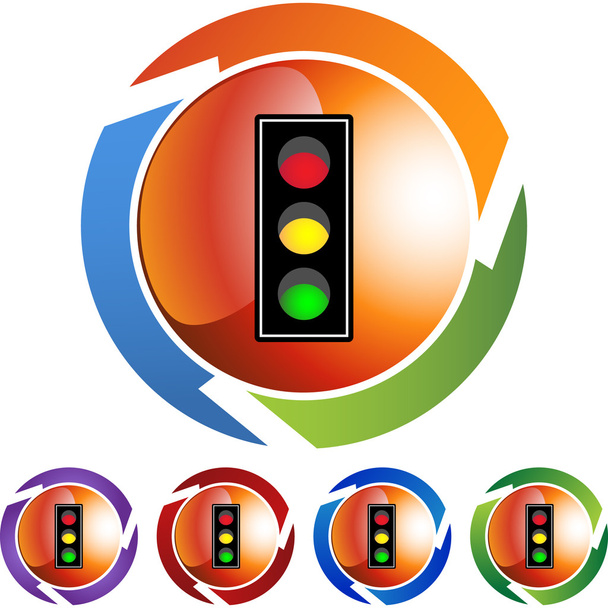 Traffic Light web button - Vektor, kép