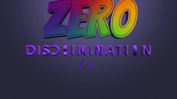 Анимированное видео о нулевом дне дискриминации с 3D текстом и анимационной бабочкой - Кадры, видео