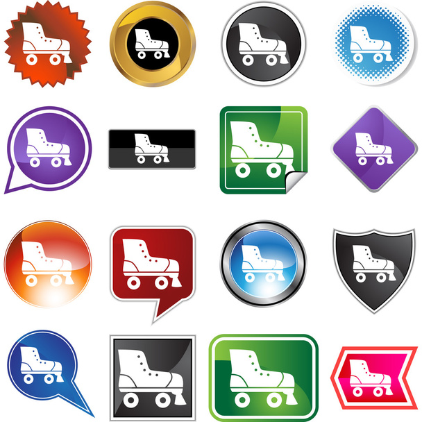 Rollerskate icon button - Vector, Image
