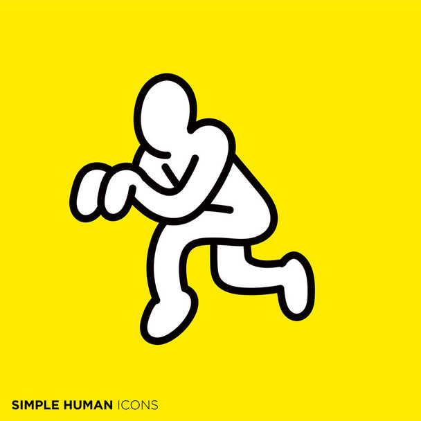 Simples série de ícones humanos "Pessoas que evacuam silenciosamente" - Vetor, Imagem