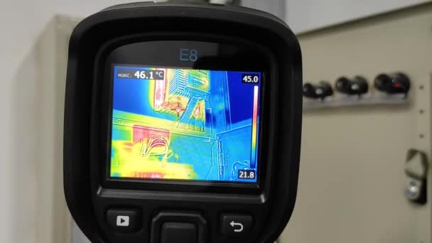 Thermal Imager Checking Heat Loss Industrial Equipment Temperature