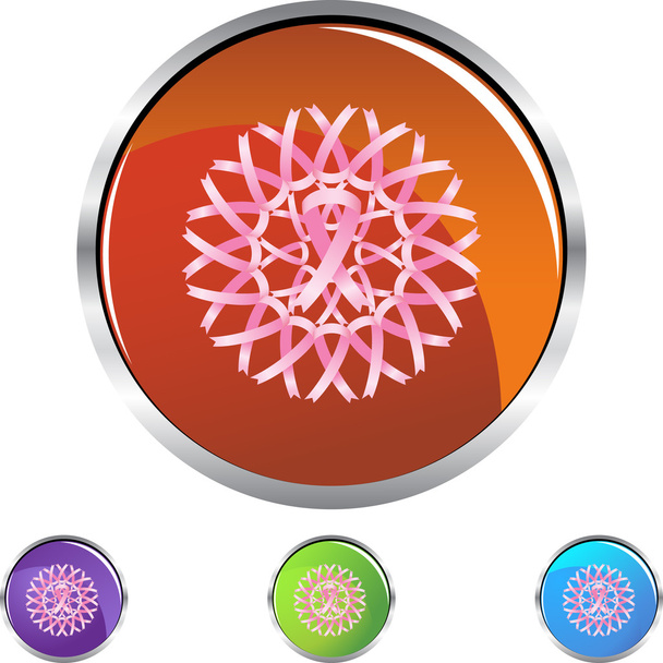 Pink Ribbon web button - Вектор, зображення