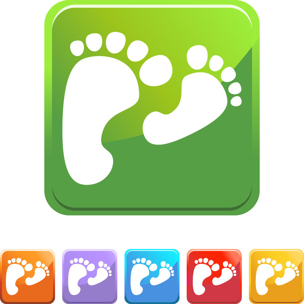 Feet web button - Vector, Imagen