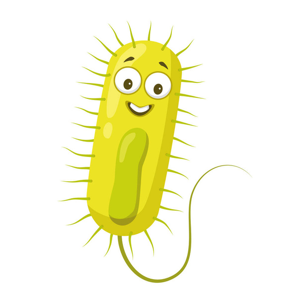 Vector illustration of a Bacillus bacteria in cartoon style isolated on white background - Vektor, obrázek