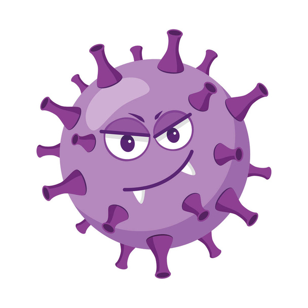 Vector illustration of a HIV or Human Immunodeficiency Virus in cartoon style isolated on white background - Vektor, obrázek