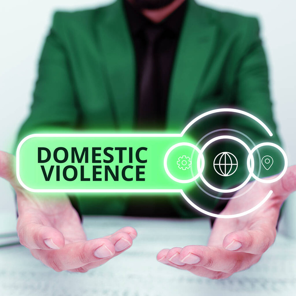 Sign displaying Domestic Violence, Business overview violent or abusive behavior directed by one family or household member - Foto, immagini