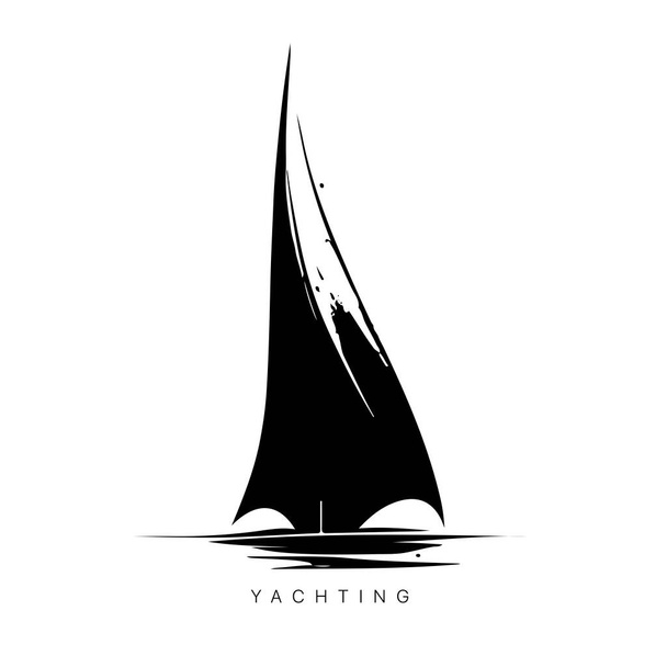  Vector logo of yacht with sail. Illustration of sail boat. Vector illustration - Vector, Image