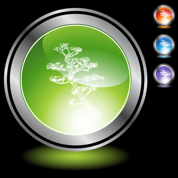 Bonsai Tree web button - Vektör, Görsel