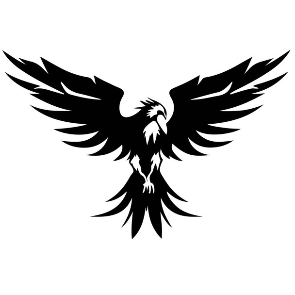  Eagle rising Wings Logo design vector template. Corporate heraldic Falcon Phoenix Hawk bird Logotype concept icon. Vector illustration - Vetor, Imagem